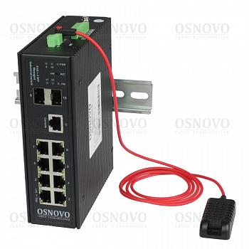SW-70802/ILS Промышленный управляемый (L2+) коммутатор Gigabit Ethernet на 8GE RJ45 + 2 GE SFP порта