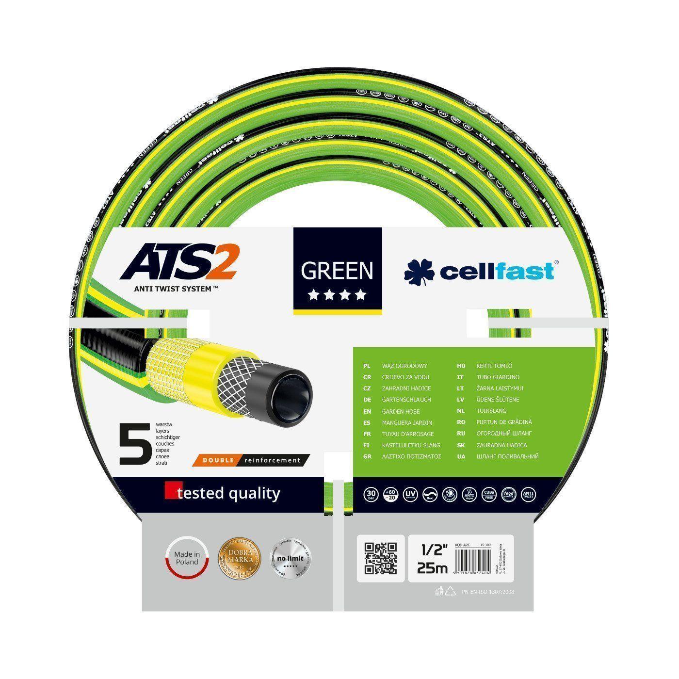 Cellfast 15-100 - Шланг садовый GREEN 1/2" 25M