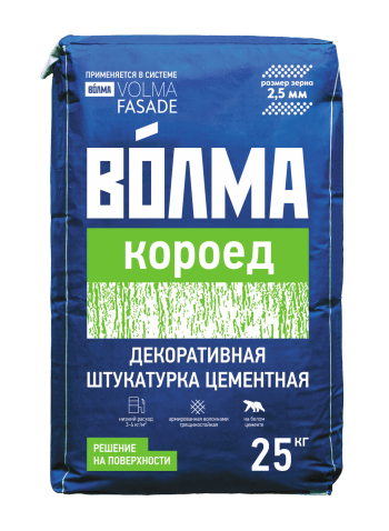 ВОЛМА-Короед декоративная штукатурка цементная 25 кг