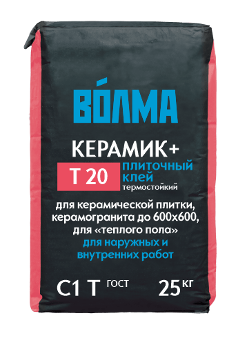 Клей плиточный Волма Керамик Плюс Т20 25 кг
