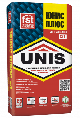 Клей плиточный Unis Плюс 25 кг