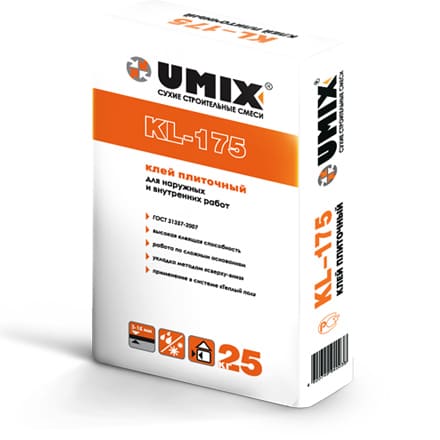 Морозоустойчивый плиточный клей UMIX KL-175